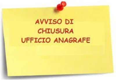 Chiusura Ufficio Anagrafe