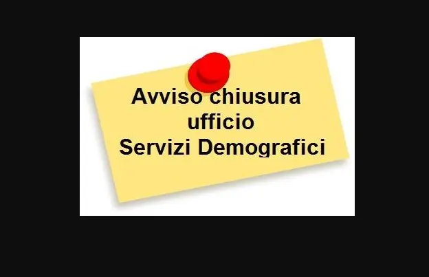 Chiusura Uffici Servizi Demografici